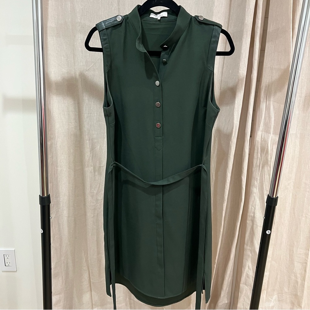 Parker Dark Green Button-Up Midi Dress